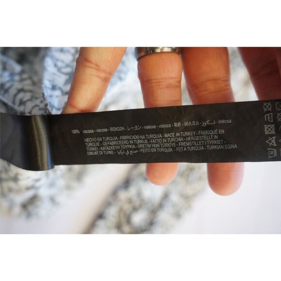 Zara Black & White Abstract Floral Print Long Sleeve Mini Dress - Size S - Picture 6 of 10